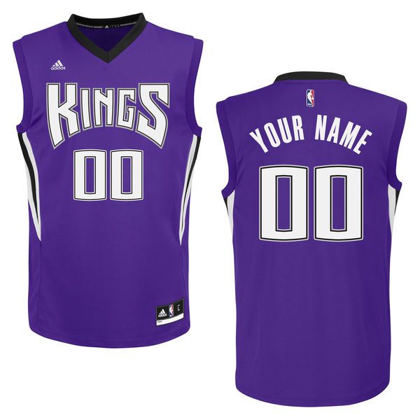 Adidas Sacramento Kings Youth Custom Replica Road Purple NBA Jersey
